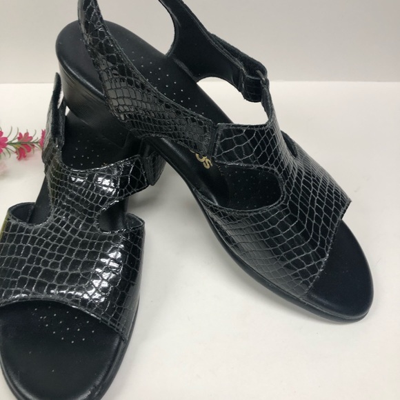 SAS Womens Suntimer Slingbacks Black Patent Leather Size 9.5 M - Picture 2 of 16